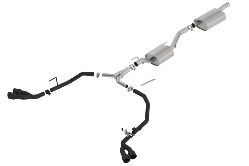 Borla 2020 Jeep Gladiator JT 3.6L V6 AT/MT AWD 2.75-2in Touring Catback Ceramic Blk Tailpipe &amp; Tips