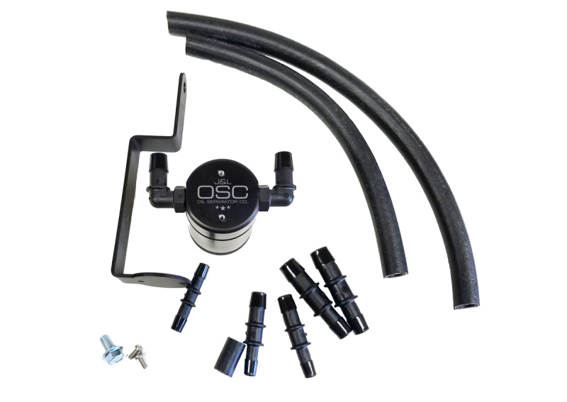 J&amp;L 99-04 Ford Mustang GT Passenger Side Oil Separator 3.0 - Black Anodized