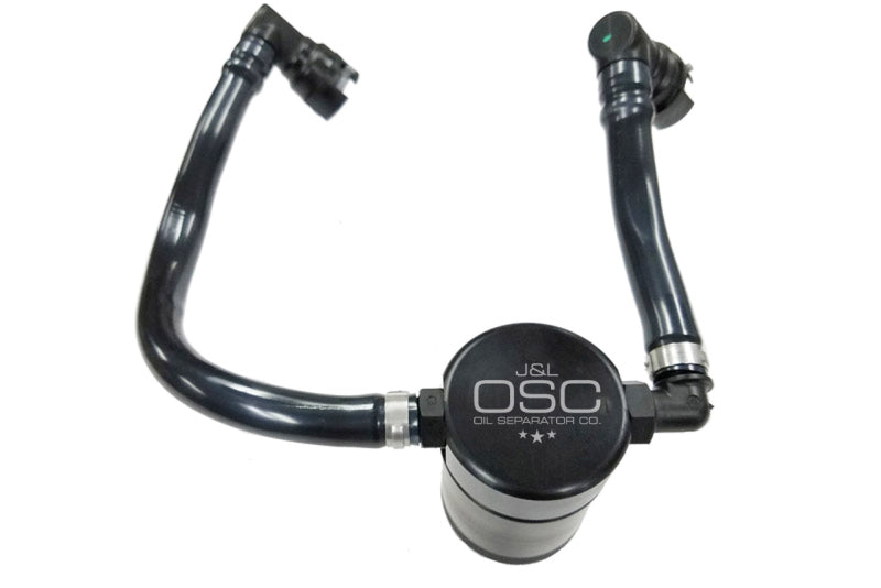 J&amp;amp;L 2018-2023 Ford Mustang GT Passenger Side Oil Separator 3.0 - Black Anodized