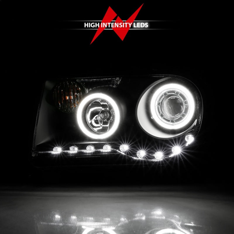 ANZO 2005-2010 Chrysler 300C Projector Headlights w/ Halo Black (CCFL) G2