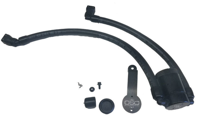 J&amp;amp;L 2018-2023 Ford Mustang GT Driver Side Oil Separator 3.0 - Black Anodized