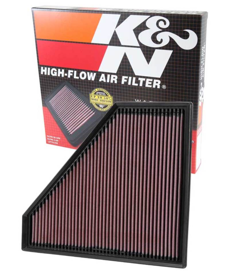 K&amp;N Replacement Panel Air Filter 12.313in OS L x 10.313in OS W x 1.188in H for 13-14 Cadillac ATS