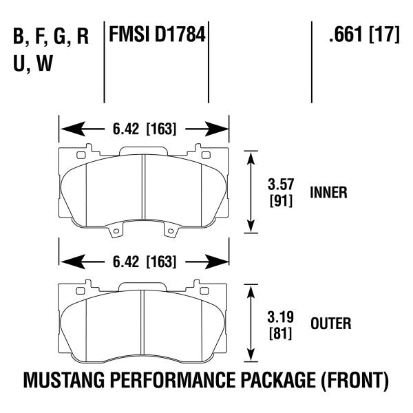 2015-20 Ford Mustang GT &amp; EcoBoost HAWK Performance HPS Front Brake Pads