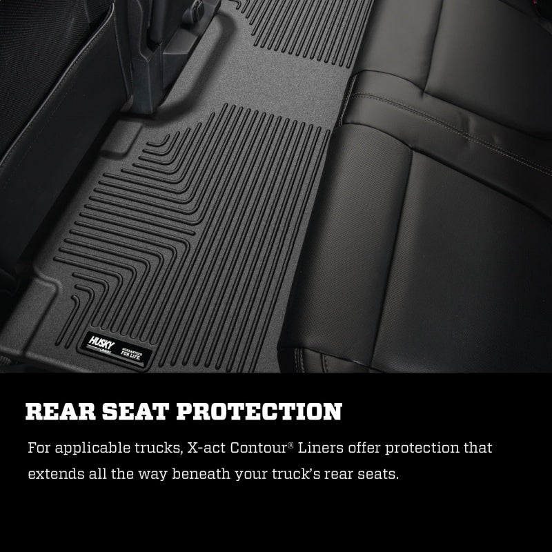 Husky Liners 21-22 Ford F-150 Crew Cab X-Act Contour Front &amp; Second Row Seat Floor Liners - Black