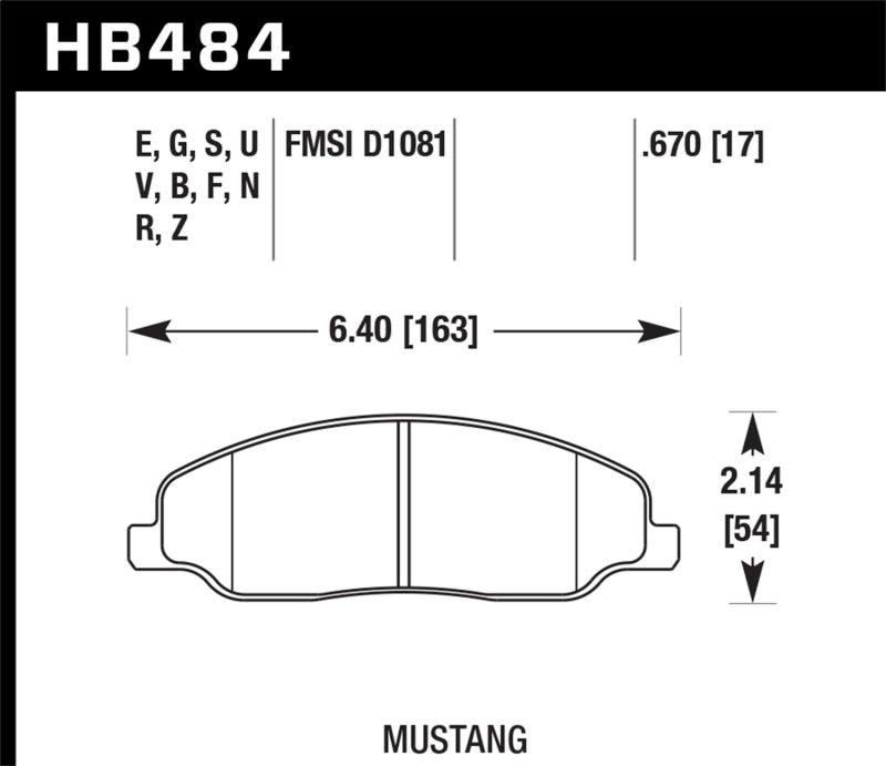 Hawk 05-10 Ford Mustang GT &amp; V6 / 07-08 Shelby GT HPS Street Front Brake Pads