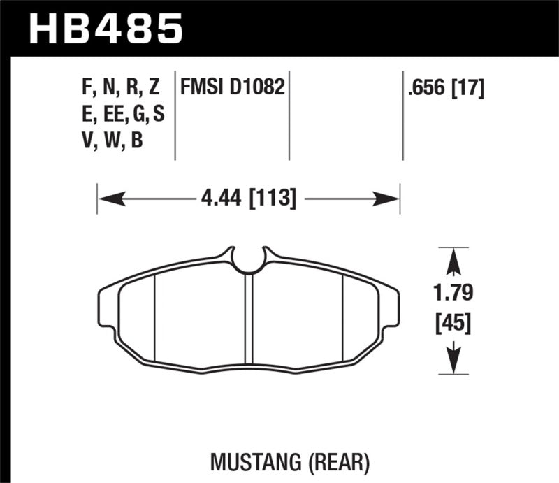 Hawk 05-07 Ford Mustang GT &amp; V6 HP+ Street Rear Brake Pads