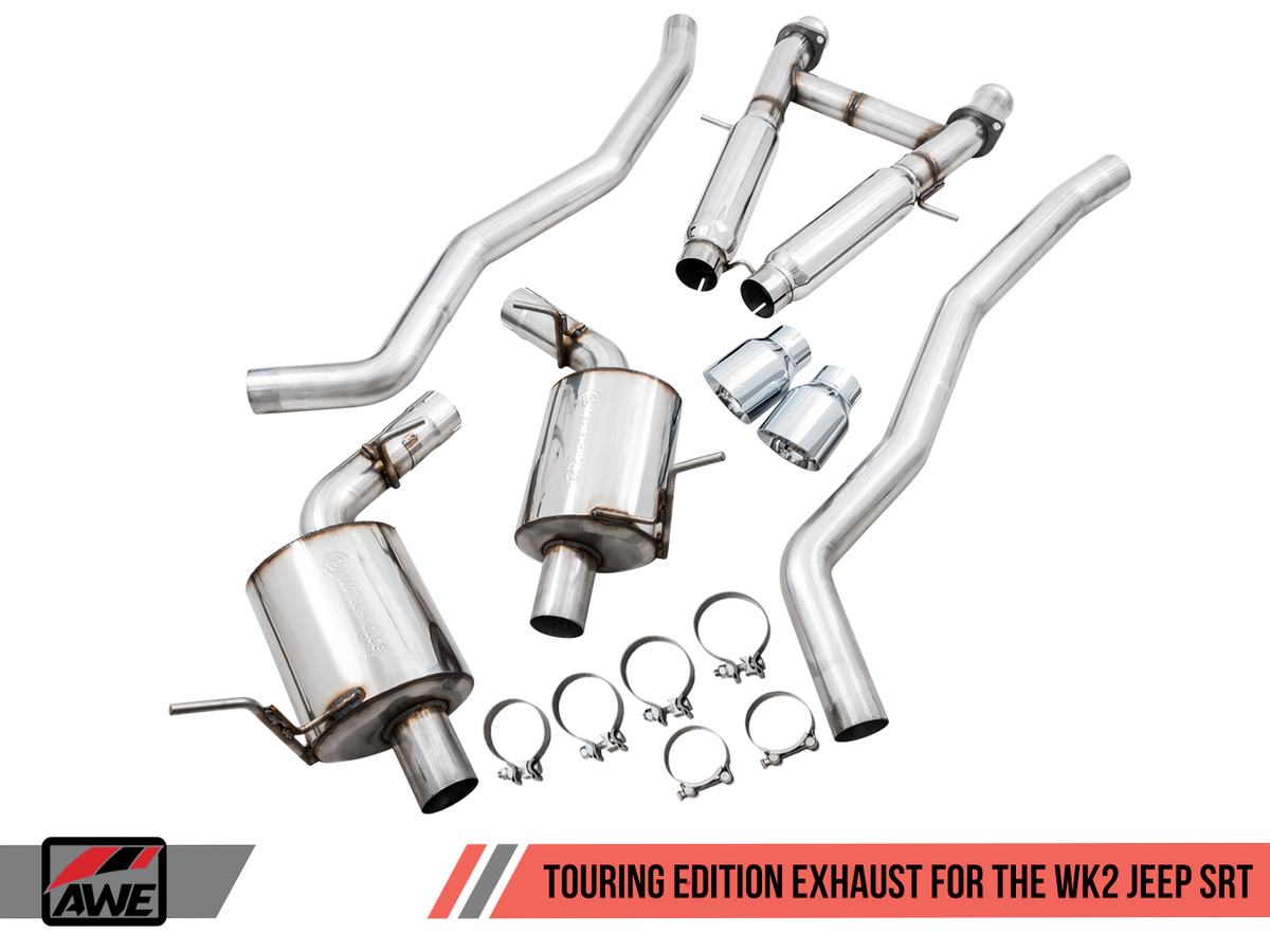 AWE Tuning 2014-2021 Jeep Grand Cherokee SRT Touring Edition Exhaust - Diamond Black Tips
