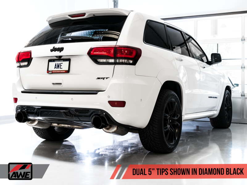 AWE Tuning 2014-2021 Jeep Grand Cherokee SRT Touring Edition Exhaust - Diamond Black Tips