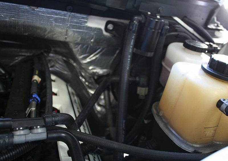J&amp;L 11-17 Ford F-150 5.0L / 11-14 Ford F-150 6.2L Driver Side Oil Separator 3.0- Black Anodized