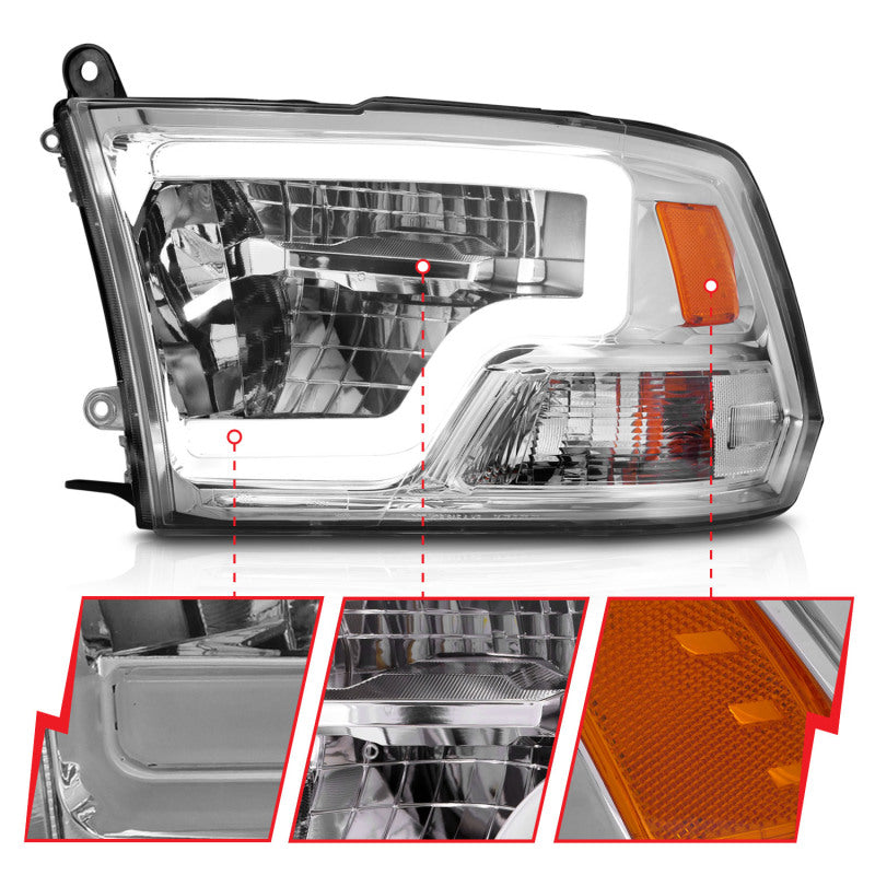 ANZO 2009-2020 Dodge Ram 1500 Full LED Square Projector Headlights