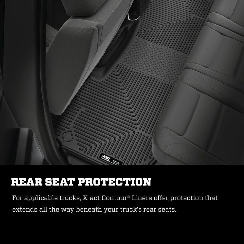 Husky Liners 19-22 Dodge Ram 1500 Crew Cab X-Act Contour Front &amp; Second Seat Floor Liners - Black
