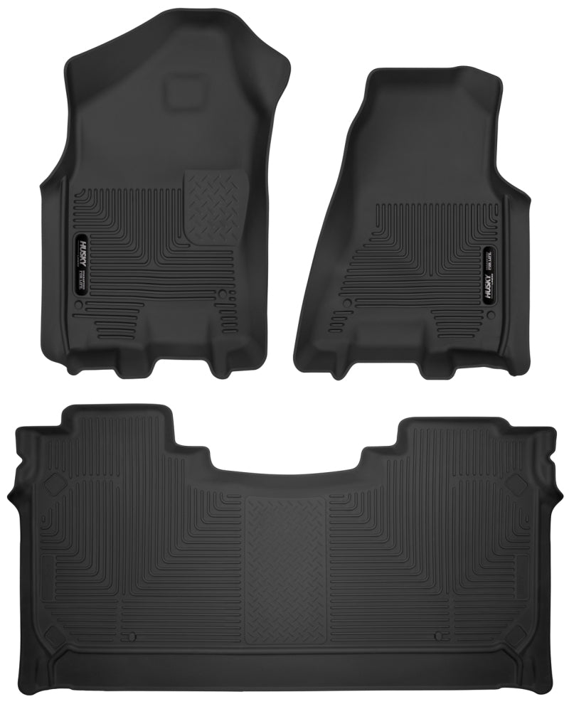 Husky Liners 19-22 Dodge Ram 1500 Crew Cab X-Act Contour Front &amp; Second Seat Floor Liners - Black