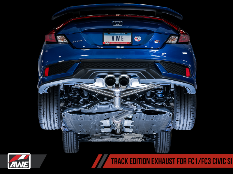 AWE Tuning 2016+ Honda Civic Si Track Edition Exhaust w/Front Pipe &amp; Dual Diamond Black Tips