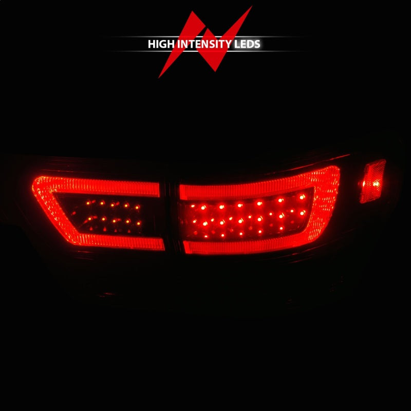 ANZO 11-13 Jeep Grand Cherokee LED Taillights w/ Lightbar Black Housing/Smoke Lens 4pcs