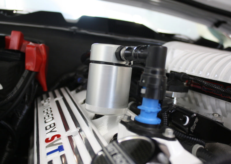 J&amp;L 07-14 Ford Mustang GT500 Passenger Side Oil Separator 3.0 - Clear Anodized