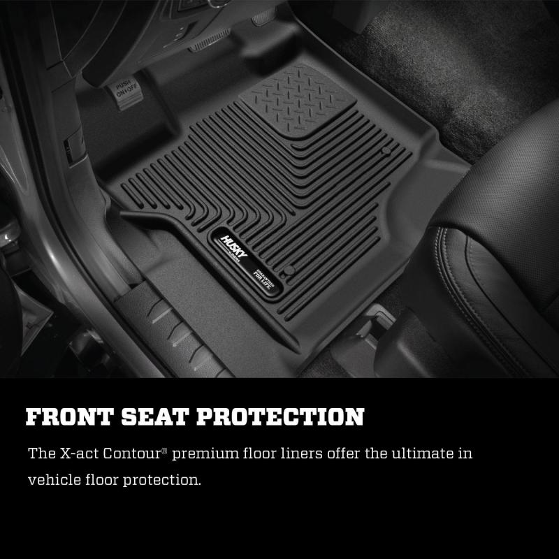 Husky Liners 21-22 Ford F-150 Crew Cab X-Act Contour Front &amp; Second Row Seat Floor Liners - Black