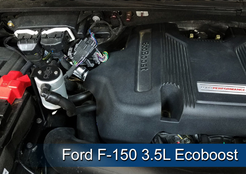 J&amp;amp;L 2011-2023 Ford F-150 2.7L/3.5L/5.0L Passenger Side Oil Separator 3.0 - Clear Anodized
