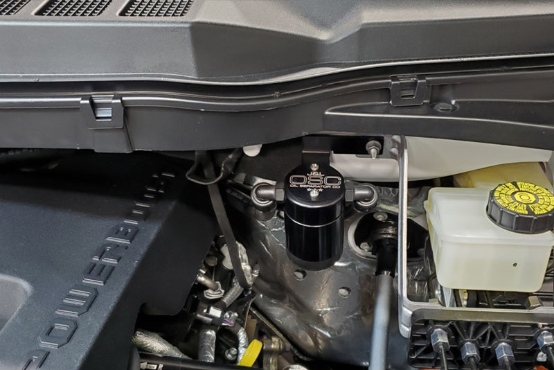 J&amp;amp;L 2021-2023 Ford F-150 3.5L Passenger Side Oil Separator 3.0 - Black Anodized
