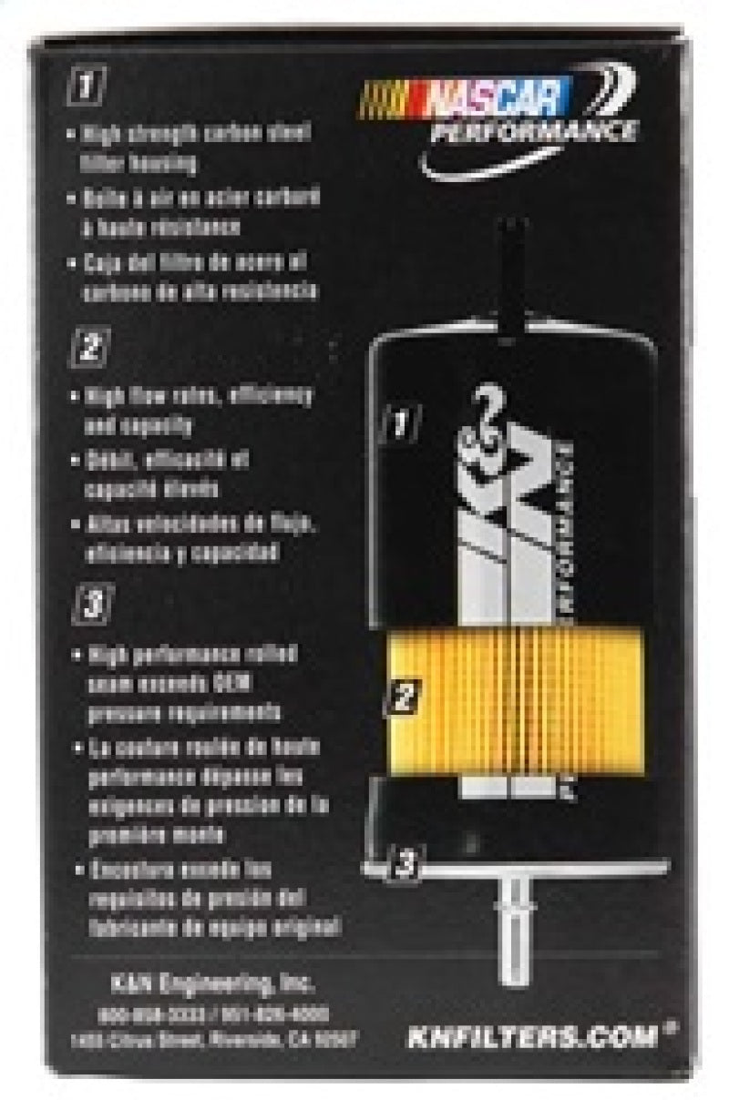 K&amp;N Cellulose Media Fuel Filter 1.688in OD x 3.813in L