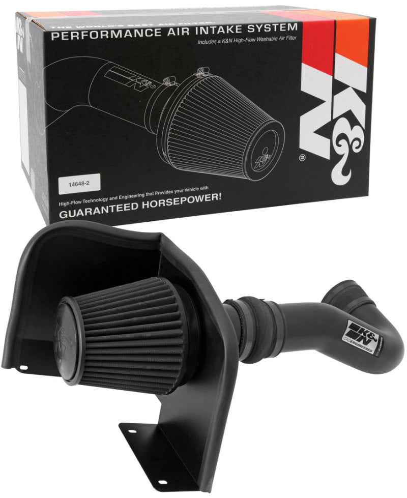K&amp;N 07-08 Chevy Silverado 1500 4.8L/5.3L V8 / 07-08 GMC Yukon 4.8L/5.3L V8 Black Perf Intake Kit