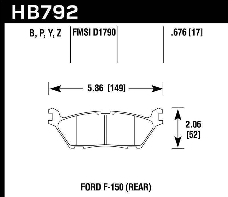 Hawk 15 Ford F-150 Super Duty Rear Brake Pads