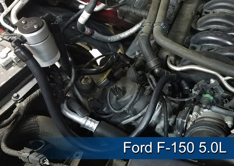 J&amp;amp;L 2011-2023 Ford F-150 2.7L/3.5L/5.0L Passenger Side Oil Separator 3.0 - Clear Anodized