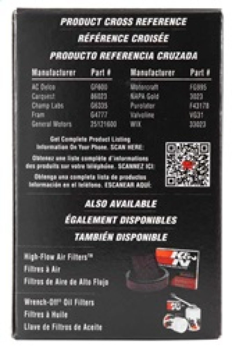K&amp;N Cellulose Media Fuel Filter 1.688in OD x 3.813in L