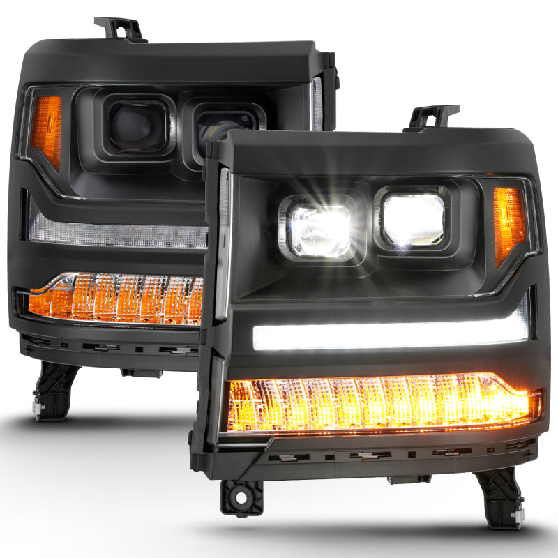 ANZO 2019-2020 Dodge Ram 1500  LED Projector Headlights Plank Style w/ Sequential Black (Driver)