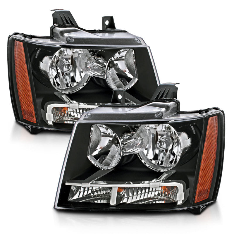 ANZO 2007-2014 Chevrolet Tahoe/Suburban Crystal Headlights Black