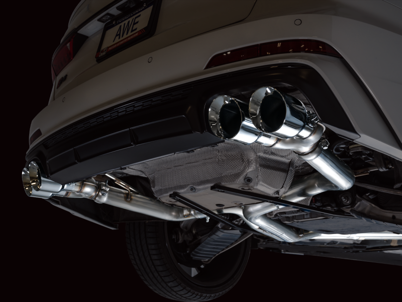 AWE Tuning 19-23 Audi C8 S6/S7 2.9T V6 AWD Track Edition Exhaust - Chrome Silver Tips
