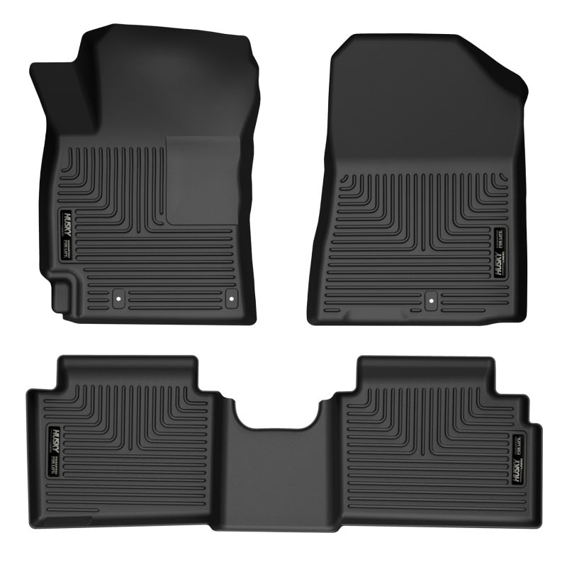 Husky Liners 19-23 Kia Forte WeatherBeater Front &amp; 2nd Seat Floor Liners - Black